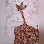 Chenopod Floral Corset Bodice Dress Womens Cute Fitted Sundress Red Size M Photo 1