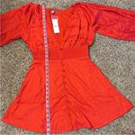 Urban Outfitters  Dress Medium red Rebecca long sleeve scarlet crimson mini NWT Photo 12