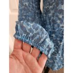Nanette Lepore Cayman Blue Blouse Long Sleeves Flowy Fabric Nwt Elastic Cuff Med Photo 5