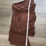 Missguided Misguided Rust Brown Ruched Asymmetrical One Shoulder Mini Dress Womens Size 10 Photo 3