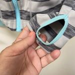 Luka athletic top jacket. Front Zipper. Grey & white striped. Size medium. Blue Photo 3