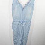 Cloth & Stone Womens Chambray Jumpsuit Size S Blue Tencel V Neck Capri Summer Photo 9