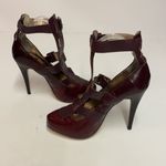 Dolce Vita Ostrich leather gladiator platform heels size 7 A9 Red Photo 7