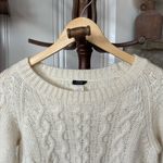 J.Crew Alpaca & Merino Wool Cream Cable Knit Half Sleeve Sweater Photo 1