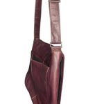 Levenger Shoulder Bag Large Medium Maroon Burgundy Fold Over Chic Purse Saddle Photo 3