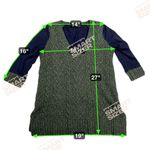 Pilcro and the Letterpress Dually Clad Wool Cable Knit Sweater Green/Navy Size L Photo 5