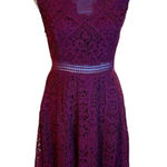 Francesca's  Women's Burgundy Lace Fit & Flare Dress Size S Party Cocktail Photo 0