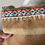 Crossbody Woven Purse Bag 2 Openings with zipper One Size summer beach Brown Photo 1