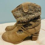 Buckle boots! Not rated tan ankle bootie sequin bling sparkle boots! Photo 0