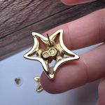 Swavorski Swarovski Crystal Gold Tone Blue Star Starfish Stud Pierced Earrings Swan Signed Photo 7