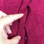 Coldwater Creek Women’s Soft Textured Magenta Red Button-Up Cardigan Blouse Photo 5