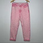 Topshop  Nordstrom Pink Acid Wash High Rise Mom Jeans Size 28 Photo 1