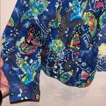Vintage Butterfly Jean Jacket Multicolor Colorful Women's Jacket crop Blue Size M Photo 4