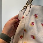 Coach  Hallie Shoulder Bag Pop Floral Print White‎ Flowers Gold Pebble Leather Photo 7