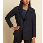 Talbots Women's XL Blue Double Breasted Pea Coat Jacket Classic Outerwear Photo 0