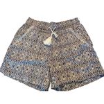 Briggs size medium womens shorts elastic waistband diamond pattern Blue Photo 0