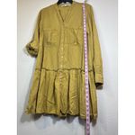 ZARA Long Sleeve Shirt Dress XS Pocket Yellow Photo 4