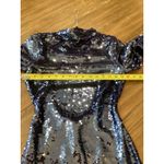 SELF PORTRAIT back cutout sequin long sleeve Open Back blue midi dress size 0 Photo 7