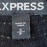 EXPRESS Tunic Sweater Open Knit Scoop Neck Asymmetrical Hem Pullover Black Small Photo 3