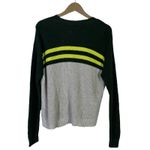 American Eagle  Colorblock Striped Sweater Womens S Green Gray Neon Crewneck Knit Photo 3