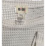 BIBI Size Small Womens Cream Waffle Knit Sweater Cozy Poly Photo 5
