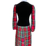 Vintage Prairie Goth? Black Velvet & Red Plaid Two Piece Maxi Skirt And Jacket S Photo 4