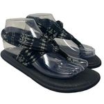 Sanuk Black Gray Geometric Yoga Mat Footbed Slingback Sandals 7 Photo 0