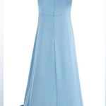 Amazon Danica Baby Blue Silk Sleeveless Midi Dress Photo 2