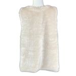 Signature Studio  Women's Vest Sz S Cream Faux Fur Open‎ Front Mob Wife Old Money Photo 4
