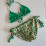 Ted Baker Women's Lerona Reversible Triangle Bikini Top size 2 green floral Photo 2