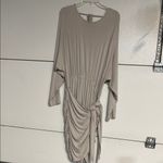 Free People BEACH SIESTA CONVERTIBLE WRAP MINI DRESS GRAY BEIGE LARGE Photo 2