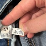 American Eagle  Midi Super Stretch Denim low rise Jean Shorts fringe hem size 0 Photo 8