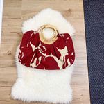 Old Navy ‎ Canvas Handbag Summer Wooden Handles Photo 2