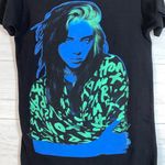 Lash Music Billie Eilish 2021 Neon Portrait Womens small Short Sleeve Graphic T Shirt Music Photo 1