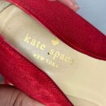 Kate Spade  Red/Orange Satin Pointed Heels With Rosette Front Size 9.5 Photo 4