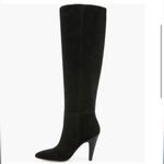 Veronica Beard Sanzi Knee Slouchy Leather Stacked Heel Black Suede Boots 6 Photo 4