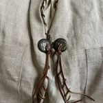 Accessory Lady Linen1980s Vintage Southwestern Jacket With Leather Whipstitch Size L Photo 2