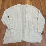 Blu Pepper Open-Front Oversized Cardigan Ivory Tan Speckled size Medium Photo 0