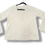 Pact  Womens Cream Waffle Knit Long Sleeve Top Size Medium Organic Cotton Photo 0