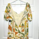 Gianni Bini  NWT Tory Linen Orange Green Geometric Print Mini‎ Dress Size 8 Photo 5
