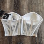 Retrofête Retrofete Lex Top Strapless Corset Bustier White Rhinestone Medium NWT Bridal Photo 5