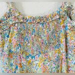 ZARA  Mini Floral Ruffle Strap Sweetheart Neckline Colorful Dress SZ L Photo 15