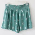 American Eagle  Pastel Green Floral Flowy Elastic Shorts Pockets Small Petite Photo 2