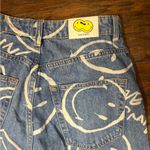 SMILEY x H&M Jeans Denim Smile Faces Straight Wide Leg Blue Size 26 Photo 2