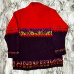 United Colors Of Benetton Red and Purple Turtleneck Sweater Cabincore 90s Vibes Photo 0