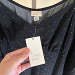 A New Day NWT Womens Long Sleeve Crepe Maxi A-Line Dress Black White Polka Dot S Photo 4