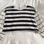 Free People  We The Free Striped Long Sleeve Tee Black White S Photo 0