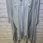Free People  Long Duster Cardigan Hoodie Sweater Grey Lagenlook Tie Front Photo 4