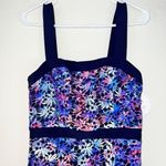 Paper Dolls NWT  Navy Printed Square Neck Lace Side Slit Dress size US 8 Photo 2