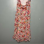 ASTR  the Label Wildflower Ruffle Cutout Floral Midi Dress Red Pink Womens Size M Photo 6